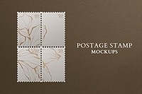 Vintage postage stamps psd mockup