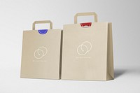 Paper shopping bag mockups psd