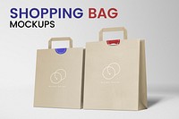 Paper shopping bag mockups psd