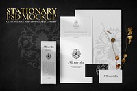 Paper stationery mockup psd with card