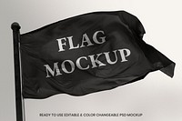 Waving flag psd mockup with design space