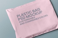 Plastic parcel psd mockup for packaging