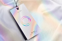 Iridescent label mockup, corporate identity design psd