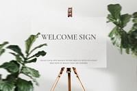 Signboard mockup psd on an easel 