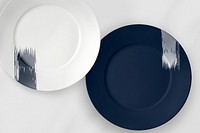 Two plate mockups psd in blue and white