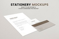 Envelope paper mockup psd stationery