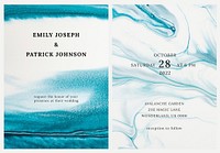 Marble wedding invitation template psd in aesthetic style