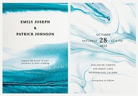 Marble wedding invitation template vector in aesthetic style