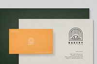 Business card, letterhead mockup, bakery branding psd