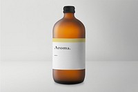 Aroma glass bottle mockup psd therapeutic product packaging