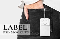 Minimal clothing label mockup psd for fashion brands