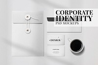 Minimal corporate identity mockup psd branding stationery set
