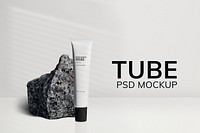 Minimal skincare tube mockup psd beauty product packaging