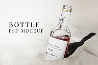 Wine glass bottle mockup psd alcohol drinks packaging