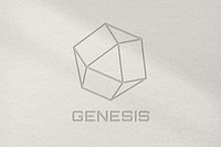 Science lab business logo psd template genesis in debossed style