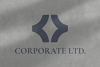 Corporate ltd business logo psd template in debossed paper texture