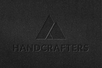 Handcrafters company logo template psd in debossed paper style