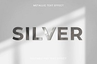 Metallic text effect psd editable template