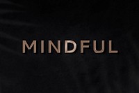 Mindful text psd in metallic gold style