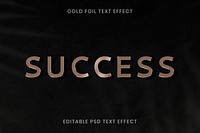 Gold foil text effect psd editable template