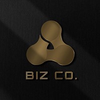 Business metallic logo effect template, editable PSD