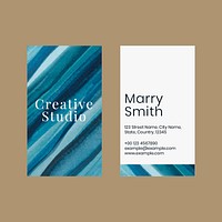 Business card template psd ombre watercolor for creative artists