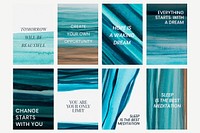 Aesthetic ombre watercolor template vector aesthetic blog banner advertisement set