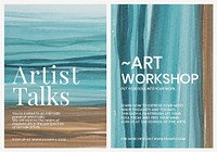 Artist talks watercolor template vector aesthetic ad poster dual set