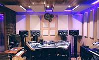 Aesthetic recording studio, free public domain CC0 photo.