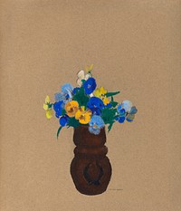 Pansies (1905) by <a href="https://www.rawpixel.com/search/Odilon%20Redon?sort=curated&amp;page=1">Odilon Redon</a>. Original from the National Gallery of Art. Digitally enhanced by rawpixel.