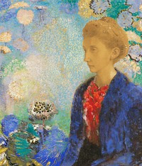 Baronne de Domecy (1900) by <a href="https://www.rawpixel.com/search/Odilon%20Redon?sort=curated&amp;page=1">Odilon Redon</a>. Original from the J.Paul Getty Museum. Digitally enhanced by rawpixel.