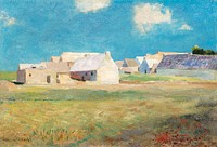 Breton Village (1890) by <a href="https://www.rawpixel.com/search/Odilon%20Redon?sort=curated&amp;page=1">Odilon Redon</a>. Original from the National Gallery of Art. Digitally enhanced by rawpixel.