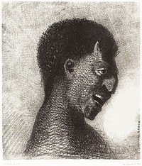The Satyr with the Cynical Smile (1883) by <a href="https://www.rawpixel.com/search/Odilon%20Redon?sort=curated&amp;page=1">Odilon Redon</a>. Original from the National Gallery of Art. Digitally enhanced by rawpixel.
