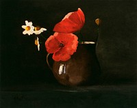 Poppies and Daisies (1867) by <a href="https://www.rawpixel.com/search/Odilon%20Redon?sort=curated&amp;page=1">Odilon Redon</a>. Original from the Art Institute of Chicago. Digitally enhanced by rawpixel.