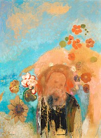 Evocation of Roussel (1912) by <a href="https://www.rawpixel.com/search/Odilon%20Redon?sort=curated&amp;page=1">Odilon Redon</a>. Original from the National Gallery of Art. Digitally enhanced by rawpixel.