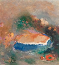 Ophelia with a Blue Wimple in the Water (1900&mdash;1905) by <a href="https://www.rawpixel.com/search/Odilon%20Redon?sort=curated&amp;page=1">Odilon Redon</a>. Original from the Rijksmuseum. Digitally enhanced by rawpixel.