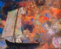 Flower Clouds (1903) by <a href="https://www.rawpixel.com/search/Odilon%20Redon?sort=curated&amp;page=1">Odilon Redon</a>. Original from the Art Institute of Chicago. Digitally enhanced by rawpixel.