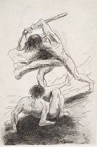 Cain and Abel (1886) by <a href="https://www.rawpixel.com/search/Odilon%20Redon?sort=curated&amp;page=1">Odilon Redon</a>. Original from The MET museum. Digitally enhanced by rawpixel.
