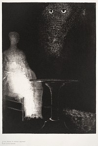 Below, I Saw the Vaporous Contours of a Human Form (1896) by <a href="https://www.rawpixel.com/search/Odilon%20Redon?sort=curated&amp;page=1">Odilon Redon</a>. Original from The MET museum. Digitally enhanced by rawpixel.
