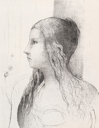 Brunnhilde (1894) by <a href="https://www.rawpixel.com/search/Odilon%20Redon?sort=curated&amp;page=1">Odilon Redon</a>. Original from The MET museum. Digitally enhanced by rawpixel.