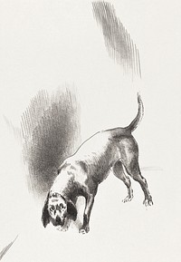 The Dog (1896) by <a href="https://www.rawpixel.com/search/Odilon%20Redon?sort=curated&amp;page=1">Odilon Redon</a>. Original from the National Gallery of Art. Digitally enhanced by rawpixel.