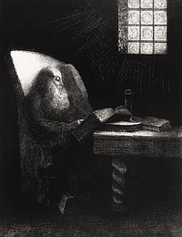 The Reader (1892) by <a href="https://www.rawpixel.com/search/Odilon%20Redon?sort=curated&amp;page=1">Odilon Redon</a>. Original from the National Gallery of Art. Digitally enhanced by rawpixel.