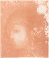 Head of a Child with Flowers (1897) by <a href="https://www.rawpixel.com/search/Odilon%20Redon?sort=curated&amp;page=1">Odilon Redon</a>. Original from the National Gallery of Art. Digitally enhanced by rawpixel.