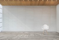 White chair against a wall mockup