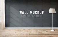 Lamp against a black wall mockup