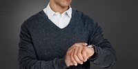 Man checking time from his watch