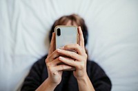 Woman listening to music  during coronavirus quarantine