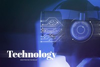 VR headset smart technology mockup psd