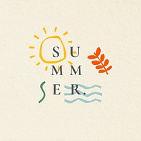 Aesthetic holidays theme badges vector with summer typography illustration