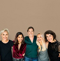 Group of women feminism friends smiling positivity